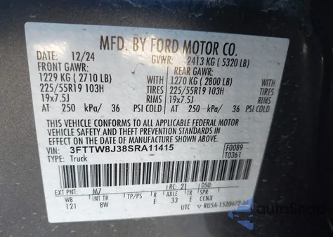 2025 Ford Maverick Xlt from USA, damaged, VIN 3FTTW8J38SRA11415